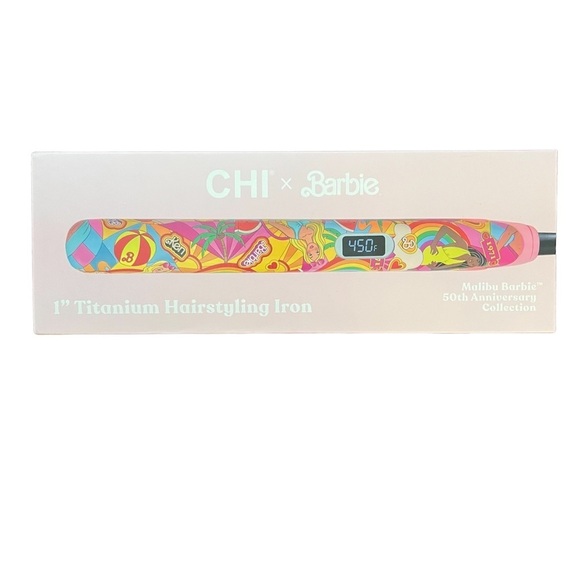 New in box CHI x BARBIE MALIBU BARBIE FLAT IRON 50th anniversary collection 1 in - Picture 3 of 8